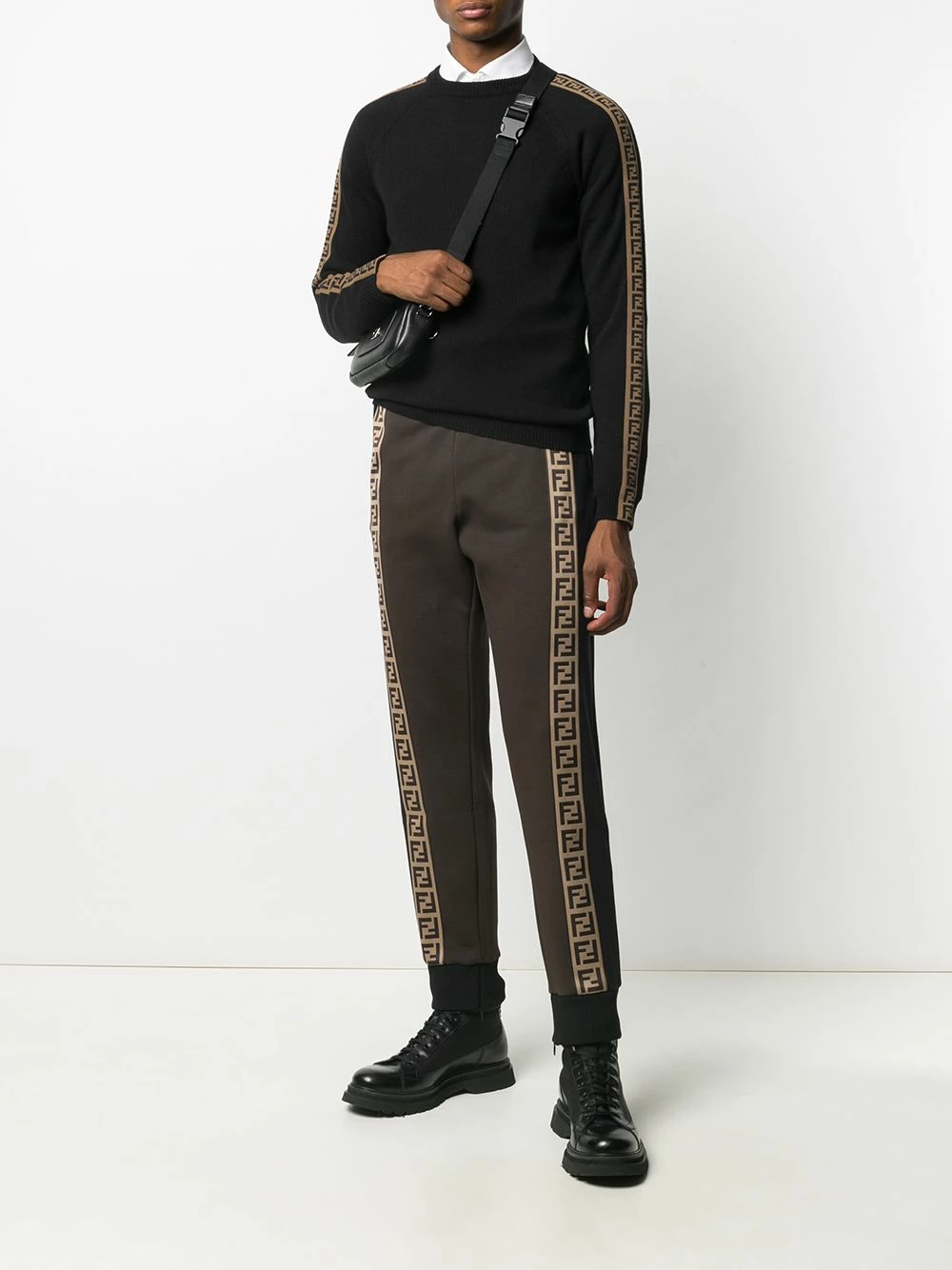 Budget π Fendi Logo stripe track pants sweatpants of men β€οΈ 4 Fendi logo-stripe track pants