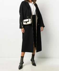 Fendi zip-embellished double-breasted coat