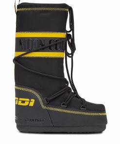 Fendi logo striped moon boots