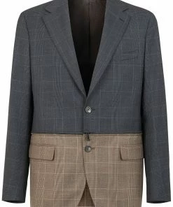 Fendi two-tone checked blazer