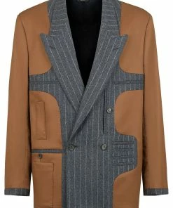 Fendi panelled pinstripe blazer