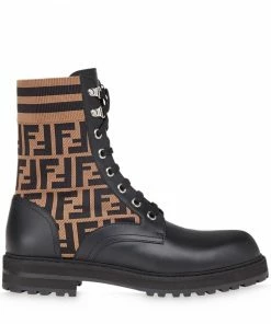Fendi Rockoko FF combat boots