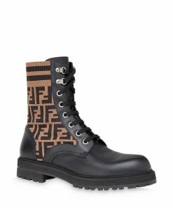 Fendi Rockoko FF combat boots
