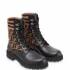Fendi Rockoko FF combat boots