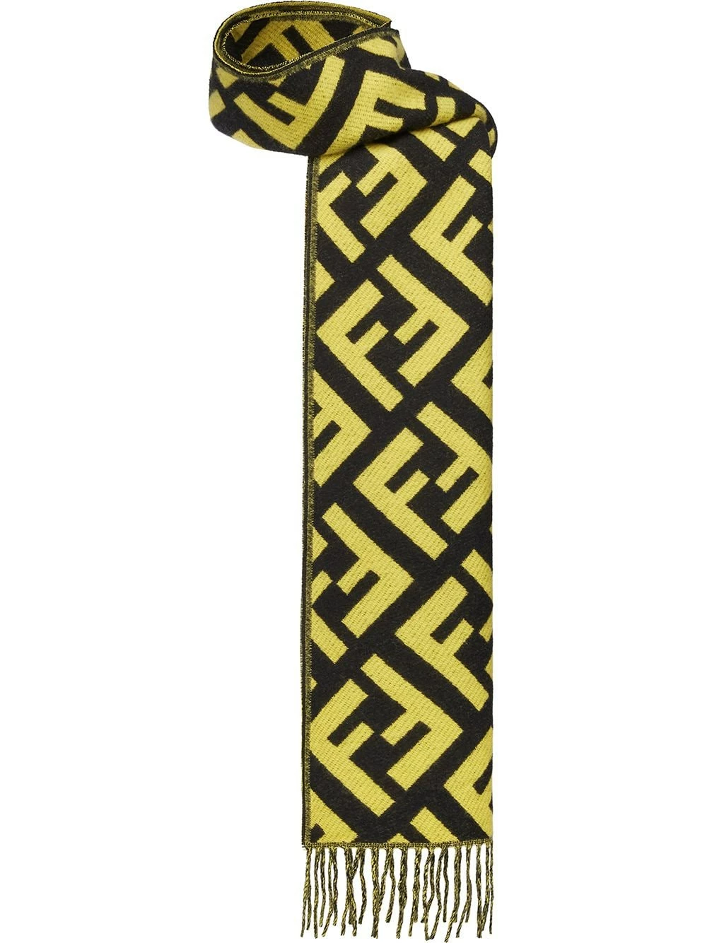 Hot Sale π Fendi Monogram print fringed scarf scarves of men π 3 Fendi monogram print fringed scarf