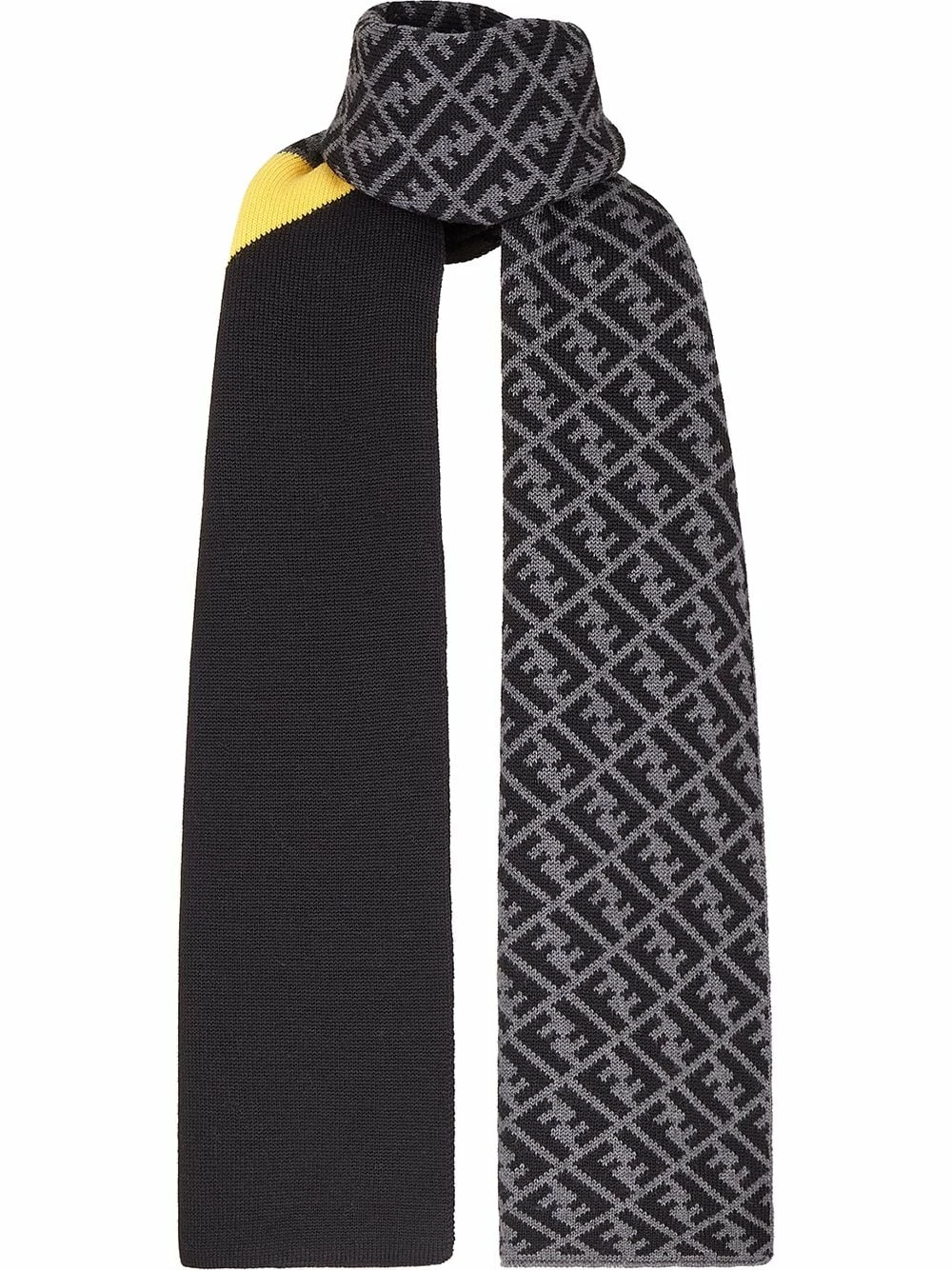 Cheap ⌛ Fendi Panelled FF print scarf scarves of men ⭐ 3 Fendi panelled FF print scarf