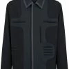 Fendi panelled wool shirt-jacket