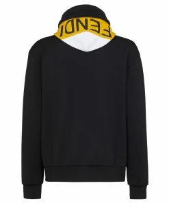 Fendi high neck zip-up hoodie