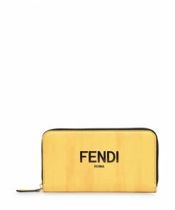 Fendi logo-print zip-around wallet