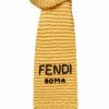 Fendi logo-embroidered chunky-knit scarf