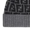 Fendi FF pattern pompom beanie