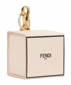 Fendi mini logo-print box keyring