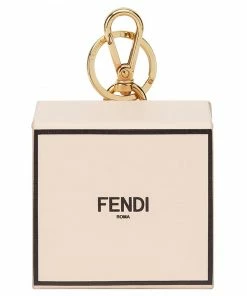 Fendi mini logo-print box keyring