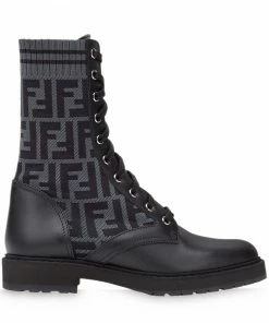 Fendi Rockoko FF combat boots