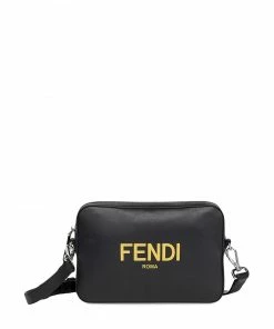 Fendi embossed logo shoulder bag