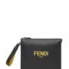 Fendi logo zipped clutch