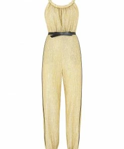Fendi metallic belted jumpsuit