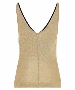 Fendi metallic U-neck tank top