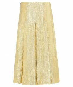Fendi metallic threading pleated skirt