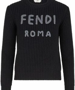 Fendi knitted logo wool jumper