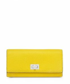 Fendi pebbled continental wallet