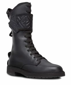 Fendi high ankle biker boots