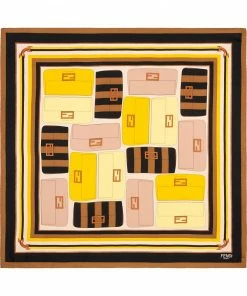 Fendi bag-print logo silk scarf