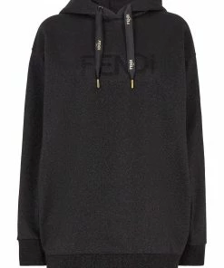 Fendi oversized drawstring hoodie