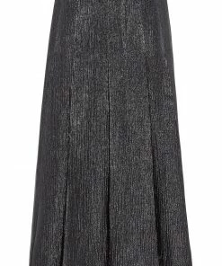 Fendi metallic pleated midi skirt