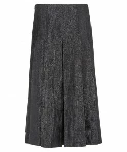 Fendi metallic pleated midi skirt