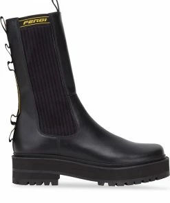 Fendi logo-tape detail booties