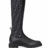 Promo β€οΈ Fendi FF logo pattern panel π₯Ύ boots of women π 1 Fendi FF-logo pattern panel boots