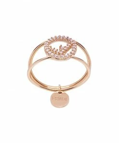 Fendi crystal detail pendant ring