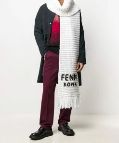Fendi logo-embroidered oversize scarf