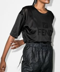 Fendi logo-embroidered performance T-shirt