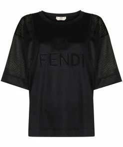 Fendi logo-embroidered performance T-shirt
