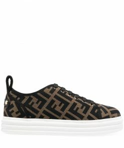 Fendi Rise logo-print flatform sneakers