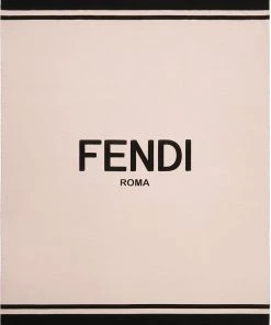Fendi logo-print fringed scarf