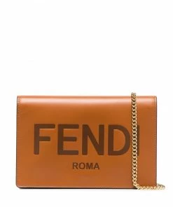 Fendi logo-print on-chain wallet