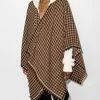 Fendi check wool poncho