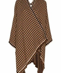 Fendi check wool poncho