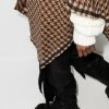 Fendi check wool poncho
