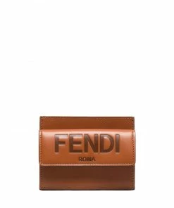 Fendi logo debossed flat pouch