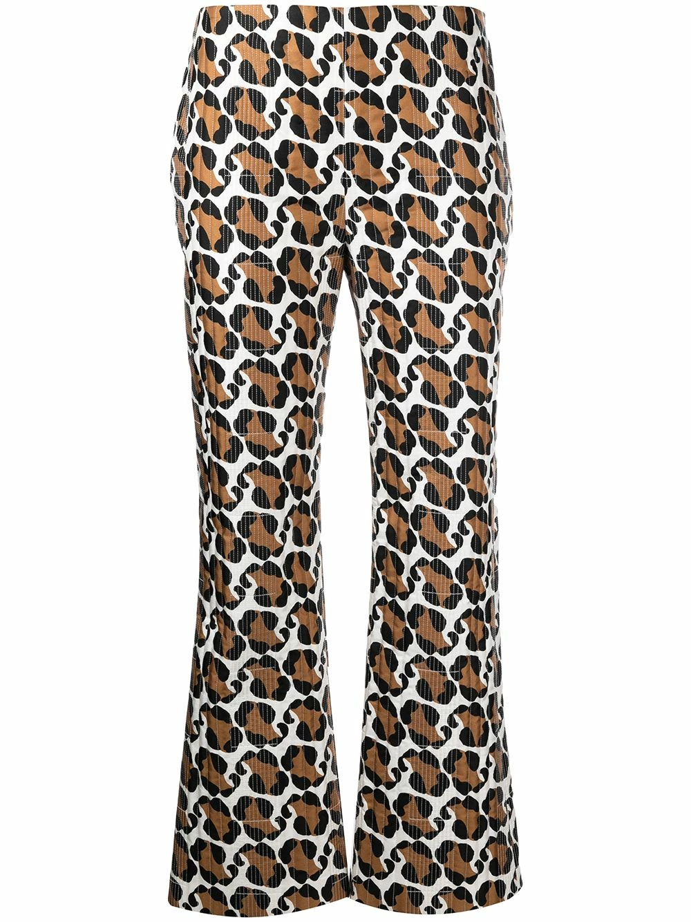 Best deal 𧨠Fendi Stitched leopard pattern trousers slacks of women π 3 Fendi stitched leopard pattern trousers