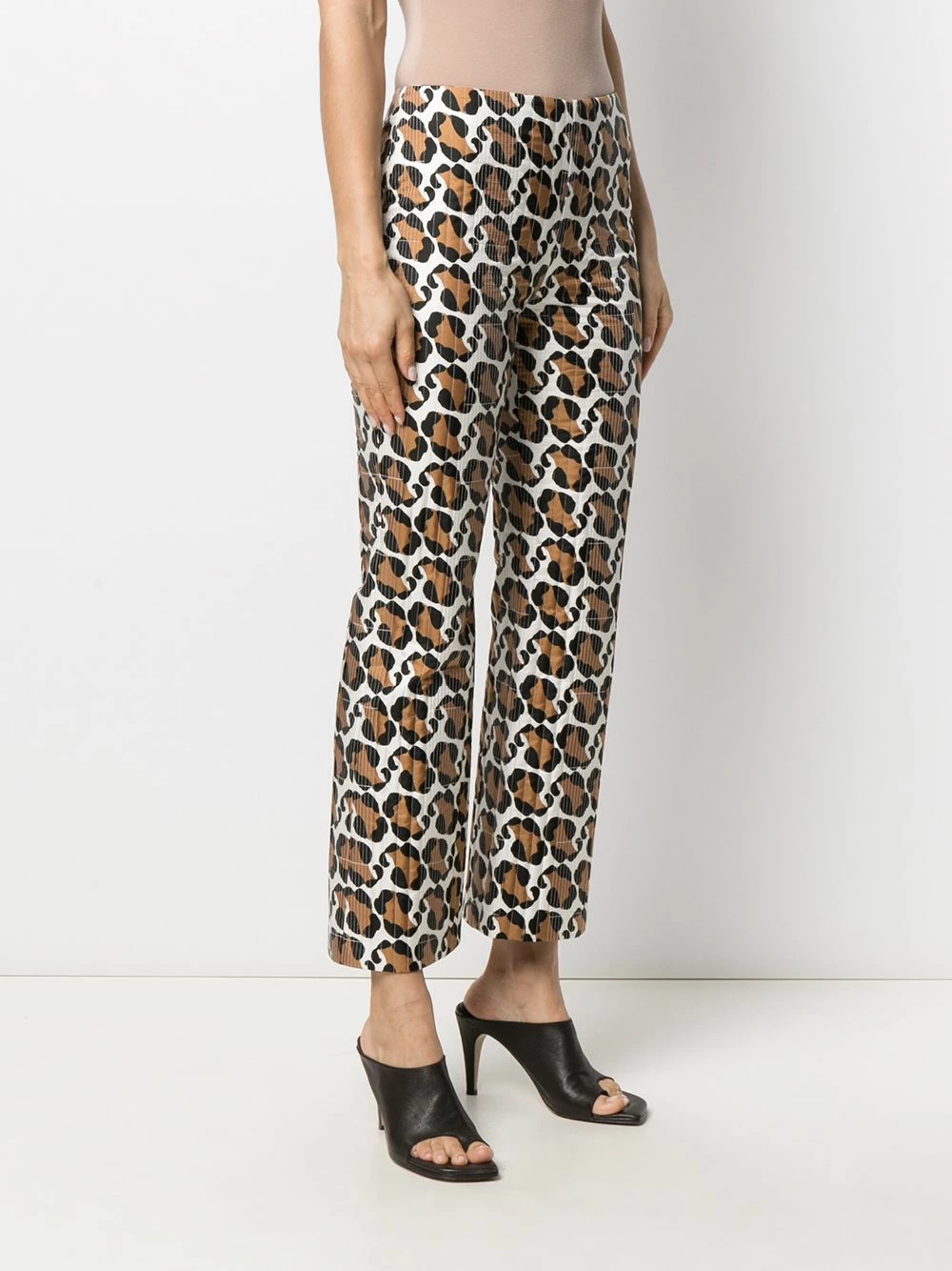 Best deal 𧨠Fendi Stitched leopard pattern trousers slacks of women π 5 Fendi stitched leopard pattern trousers
