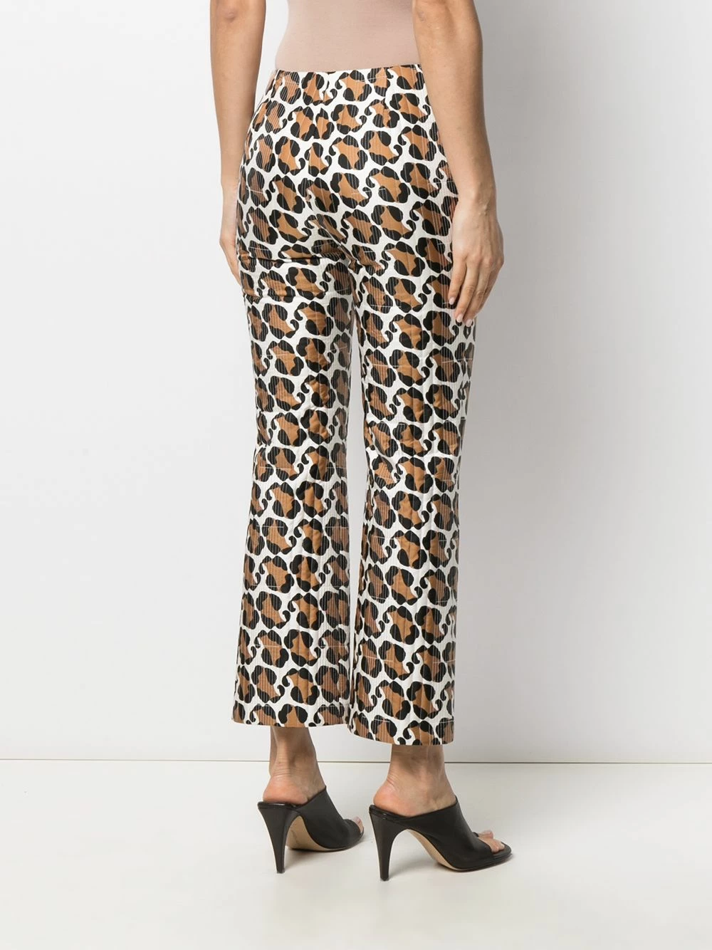 Best deal 𧨠Fendi Stitched leopard pattern trousers slacks of women π 6 Fendi stitched leopard pattern trousers