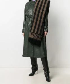 Fendi two-tone logo-print scarf