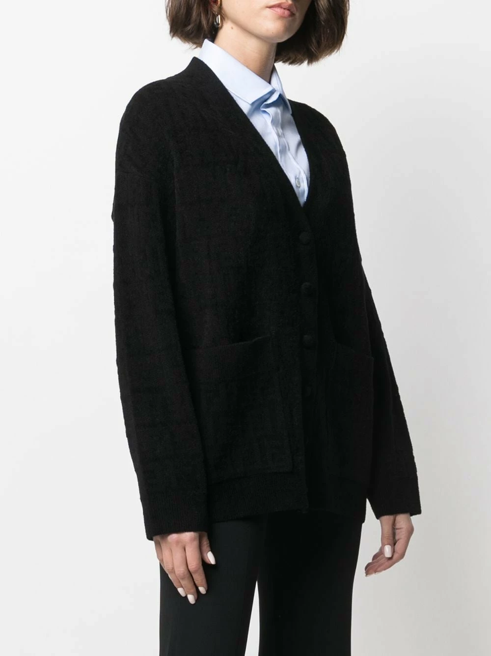 Outlet π€© Fendi V neck FF motif cardi π§₯ coat cardi-coats of women β 5 Fendi V-neck FF-motif cardi-coat