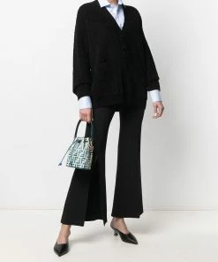 Fendi V-neck FF-motif cardi-coat