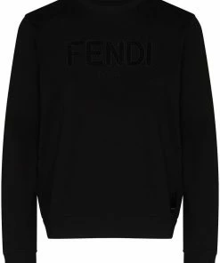 Fendi logo-embroidered cotton sweatshirt